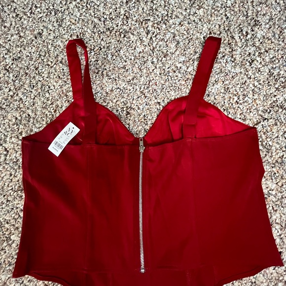New York & Co Stretch Corset Top Berry Red Size XL - Picture 4 of 6